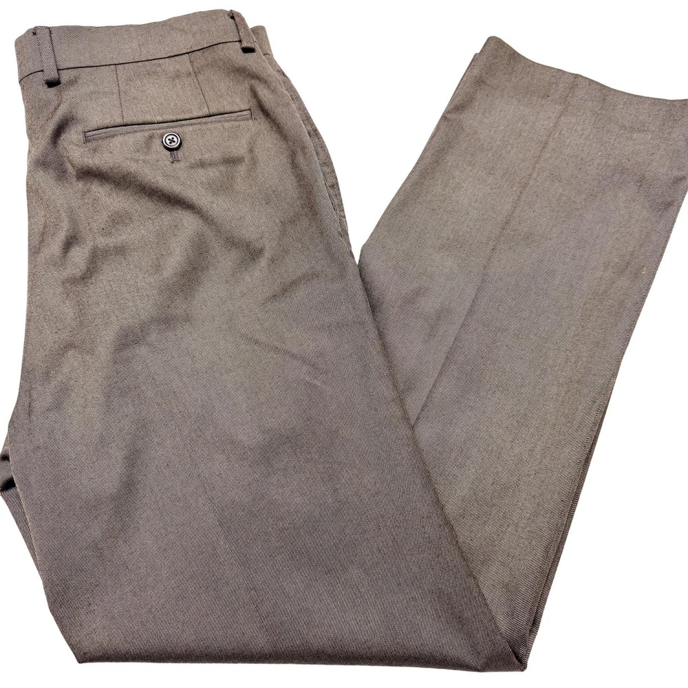 Lauren‎ Ralph Lauren Dress Pants Mens 33 Brown Stretch Flat Front Office 33x30